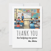 Carte De Remerciements Cadeau personnalisé Appréciation de l'enseignant N (Devant)