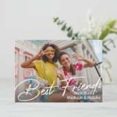 Carte De Remerciements Cadeau photo d'amitié moderne (Debout devant)