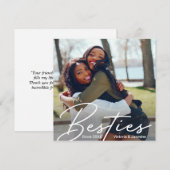 Carte De Remerciements Cadeau photo d'amitié moderne (Devant / Derrière)