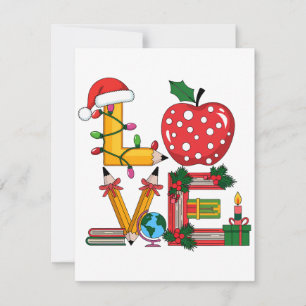 Carte De Remerciements Cadeau pour Enseignant Crayon Apple Livres d'Amo