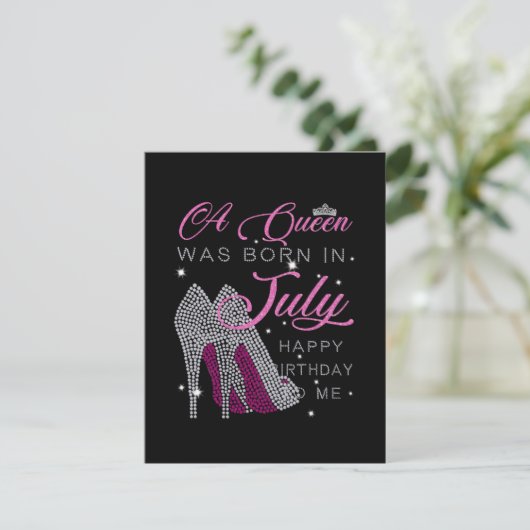 Carte De Remerciements Cadeaux d'anniversaire | Une reine est née en juil (Debout devant)