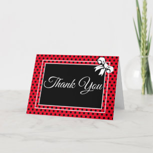 Carte De Remerciements Cadeaux de Mariage Vintage Points de Polka Rubans 