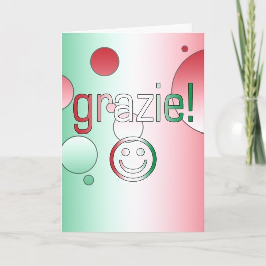 Carte De Remerciements Cadeaux italiens : Le Merci/Grazie font face (Devant)