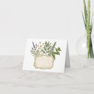 Carte De Remerciements Cadre botanique à l'aquarelle avec saveurs culinai