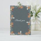 Carte De Remerciements Cadre d'art populaire en bleu Brown (Debout devant)