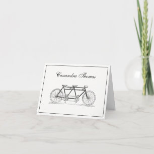 Carte De Remerciements Cadre de bicyclette vintage pour deux H