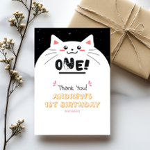 Cadre de chat mignon étoiles scintillantes 1er ann