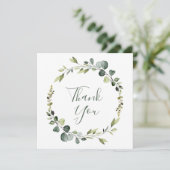 Carte De Remerciements Cadre de couronne d'Eucalyptus moderne (Debout devant)