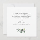 Carte De Remerciements Cadre de couronne d'Eucalyptus moderne (Dos)