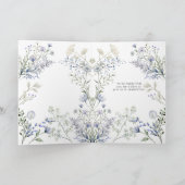 Carte De Remerciements Cadre de fleurs sauvages bleues à l'aquarelle (Intérieur)