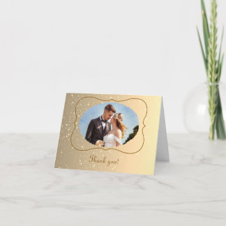 Carte De Remerciements Cadre de mariage royal pailleté or