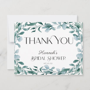 Carte De Remerciements Cadre de verdure d'eucalyptus Shower de mariage ve