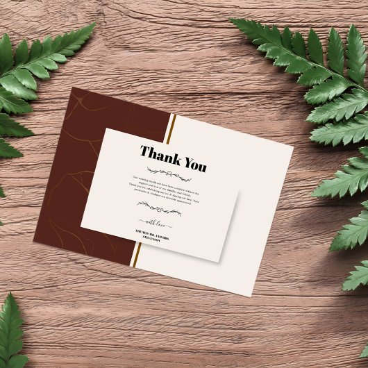 Carte De Remerciements Cadre doré Abstrait Elegance