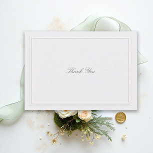 Carte De Remerciements Cadre élégant classique vert formel Mariage Perle
