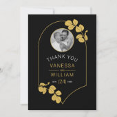 Carte De Remerciements Cadre et feuille d'inspiration bijouterie (Devant)