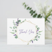 Carte De Remerciements Cadre géométrique moderne Eucalyptus (Debout devant)