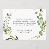 Carte De Remerciements Cadre géométrique moderne Eucalyptus (Dos)