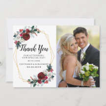 Cadre géométrique Or Bourgogne Fleurs d'hiver