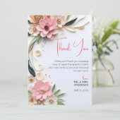 Carte De Remerciements Cadre Mariage floral mignon Quilling Abstrait papi (Debout devant)