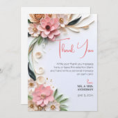 Carte De Remerciements Cadre Mariage floral mignon Quilling Abstrait papi (Devant / Derrière)