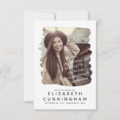 Carte De Remerciements Cadre photo simple et moderne Memorial (Devant)