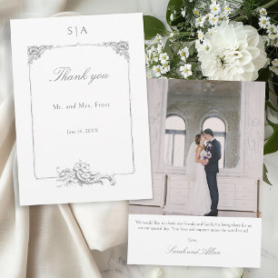 Carte De Remerciements Cadre Rococo français élégant