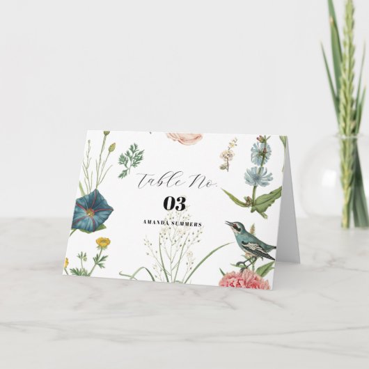 Carte De Remerciements Cadre Whimsical Secret Garden Fleurs sauvages (Devant)