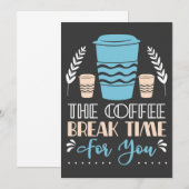 Carte De Remerciements Café Amour Le Café Temps De Pause (Devant / Derrière)