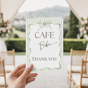 Carte De Remerciements Café Bébé Arc Retro Neutre Baby Shower