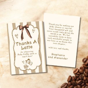 Carte De Remerciements Café Bébé Baby Shower sur le thème d'un salon de c