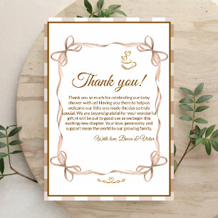 Carte De Remerciements Cafe Bebe Café Baby Shower Français