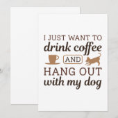 Carte De Remerciements Café Et Chien (Devant / Derrière)