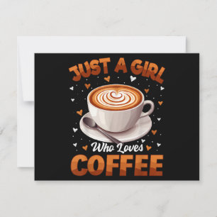 Carte De Remerciements Café Filles Femmes Juste Une Fille Qui Aime Café