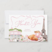 Carte De Remerciements Café parisien coquet brunch de mariage français (Devant)