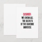 Carte De Remerciements Caissier Nous connaissons tous les secrets du code (Devant / Derrière)