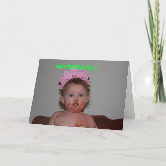 CARTE DE REMERCIEMENTS CAKE FACE BIRTHDAY (Devant)