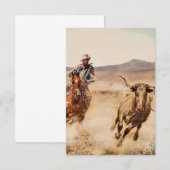 Carte De Remerciements "California Vaquero" par Edward Borein (Devant / Derrière)