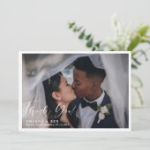 Carte De Remerciements Calligraphie à la frontière blanche superposition (Debout devant)