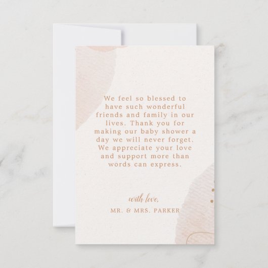 Carte De Remerciements Calligraphie arc-en-ciel bohème neutre (Dos)