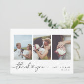 Carte De Remerciements Calligraphie cardiaque moderne Photo Collage Maria (Debout devant)