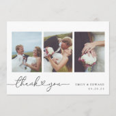 Carte De Remerciements Calligraphie cardiaque moderne Photo Collage Maria (Devant)