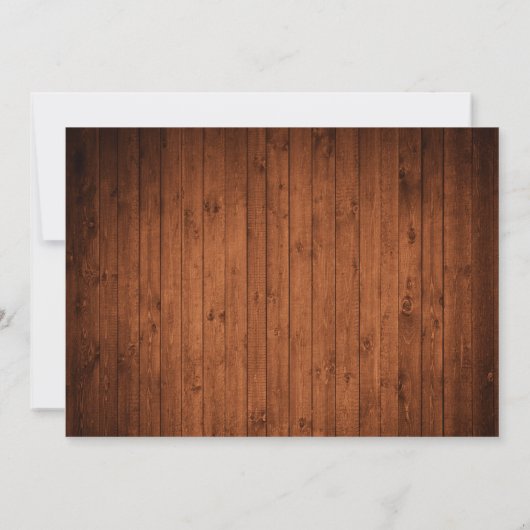 Carte De Remerciements Calligraphie Coeur Bois rustique Mariage Photo (Dos)