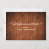 Carte De Remerciements Calligraphie Coeur M. Mme Mme 2 Mariage photo Wood (Dos)