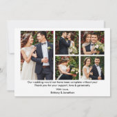 Carte De Remerciements Calligraphie Cœur Mariage Mariée Mari 6 Photos (Dos)