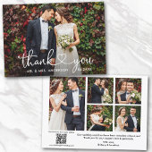 Carte De Remerciements Calligraphie Coeur QR Code 6 Mariage photo