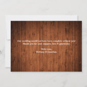 Carte De Remerciements Calligraphie Coeur Script Wood 2 Mariage photo (Dos)