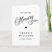 Carte De Remerciements Calligraphie dans la mémoire amoureuse photo funér (Devant)