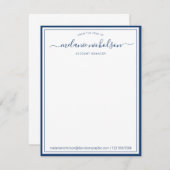 Carte De Remerciements Calligraphie De Fille Du Bureau De La Frontière De (Devant / Derrière)