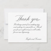 Carte De Remerciements Calligraphie de mariage bleu marine et or (Devant)