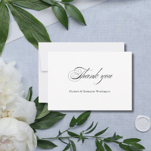 Carte De Remerciements Calligraphie de mariage classique élégante minimal